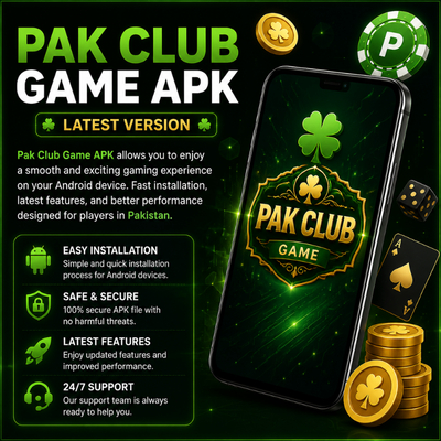 Pak Club Game APK allows Android users to easily access the latest version of the application and enjoy a smooth mobile gaming experience. The updated APK file provides improved performance, faster loading, and a user-friendly interface designed for convenient gameplay. By downloading Pak Club Game APK, players can install the app directly on their Android devices, create their account, and access different gaming features. The Pak Club Game App is designed with simple navigation and optimized features to provide a better experience for users in Pakistan. Pak Club Game APK