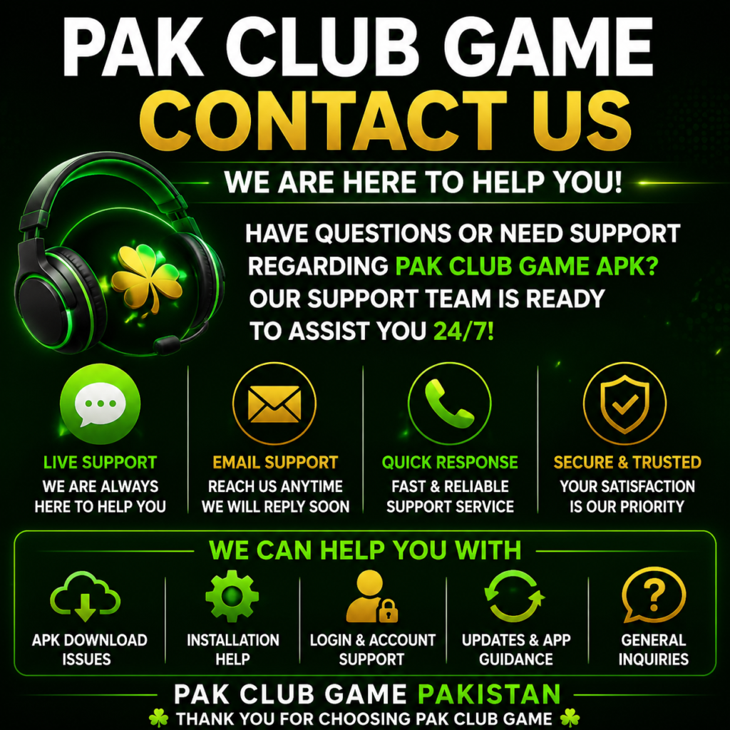 Pak Club Game Contact Us